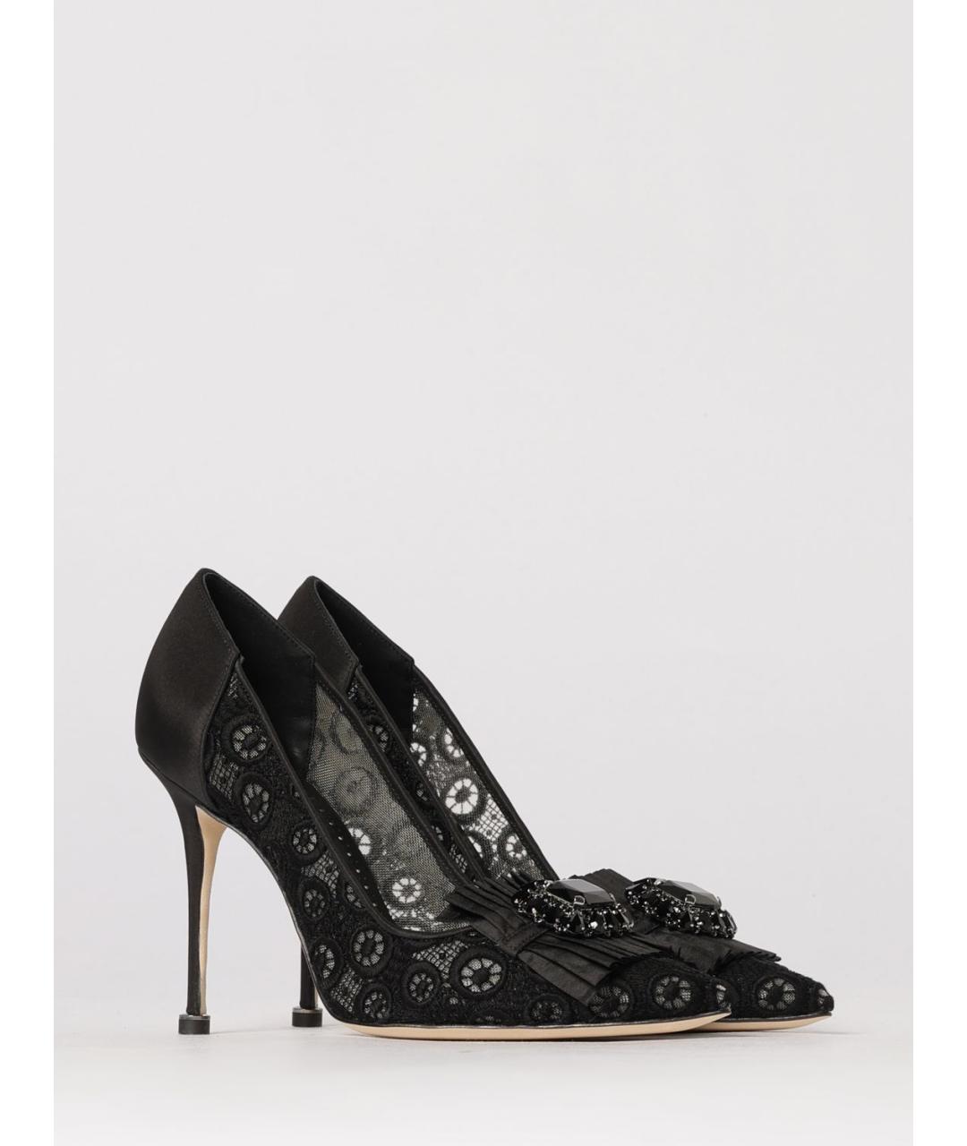 MANOLO BLAHNIK Черные текстильные туфли, фото 2