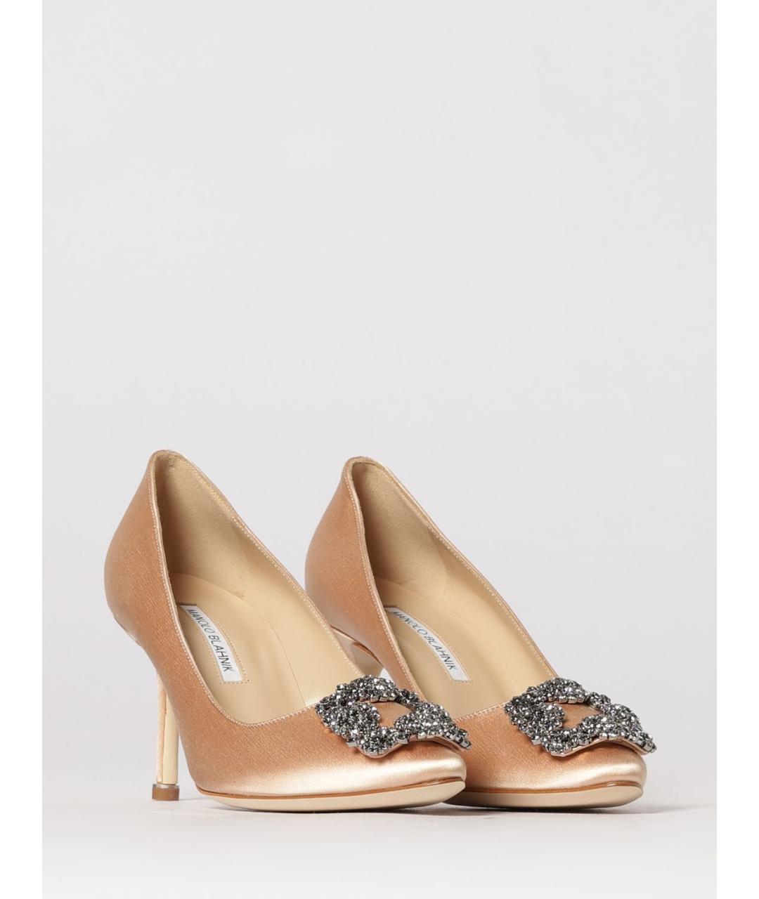 MANOLO BLAHNIK Бежевые текстильные туфли, фото 2