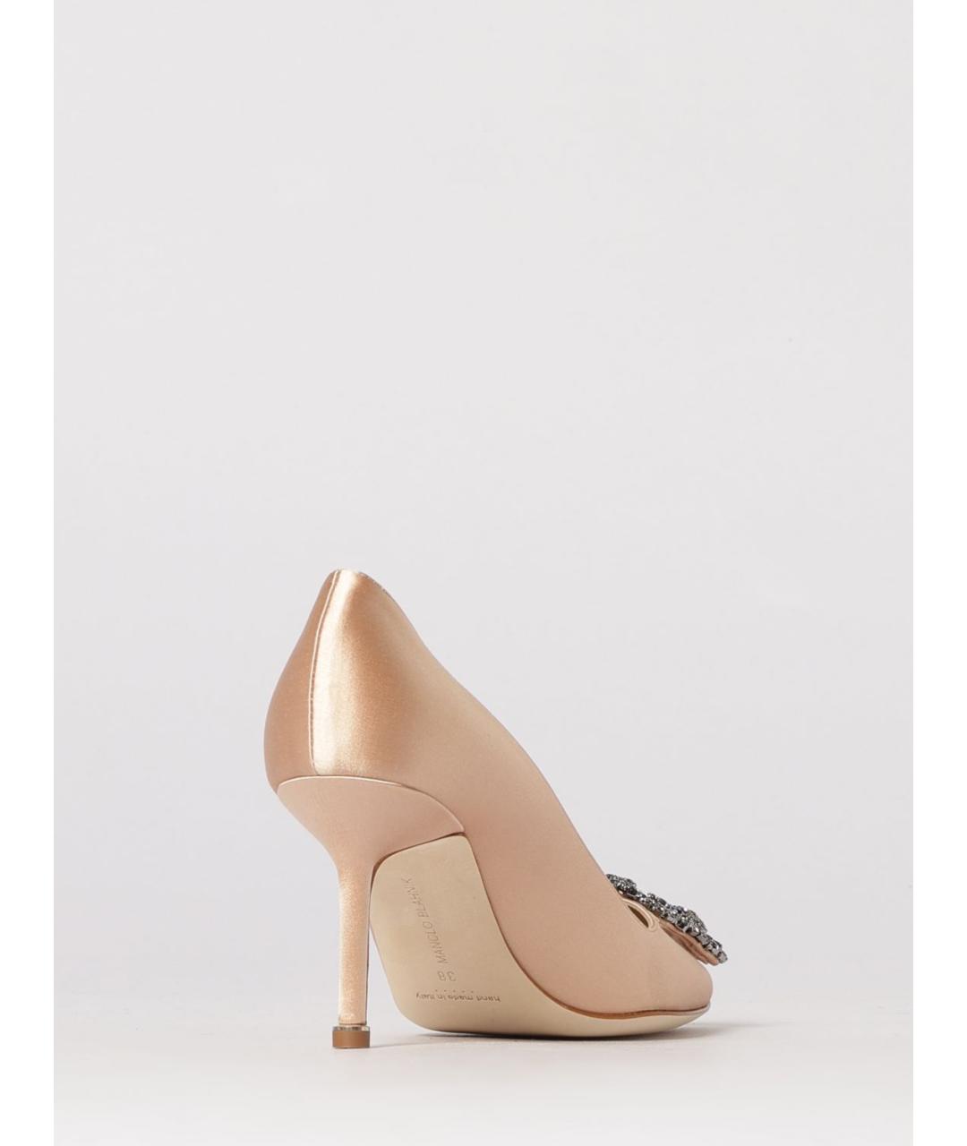 MANOLO BLAHNIK Бежевые текстильные туфли, фото 3