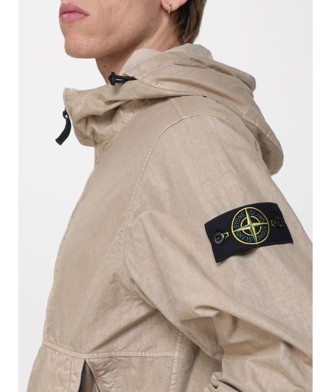 STONE ISLAND Бежевая полиамидовая куртка, фото 4