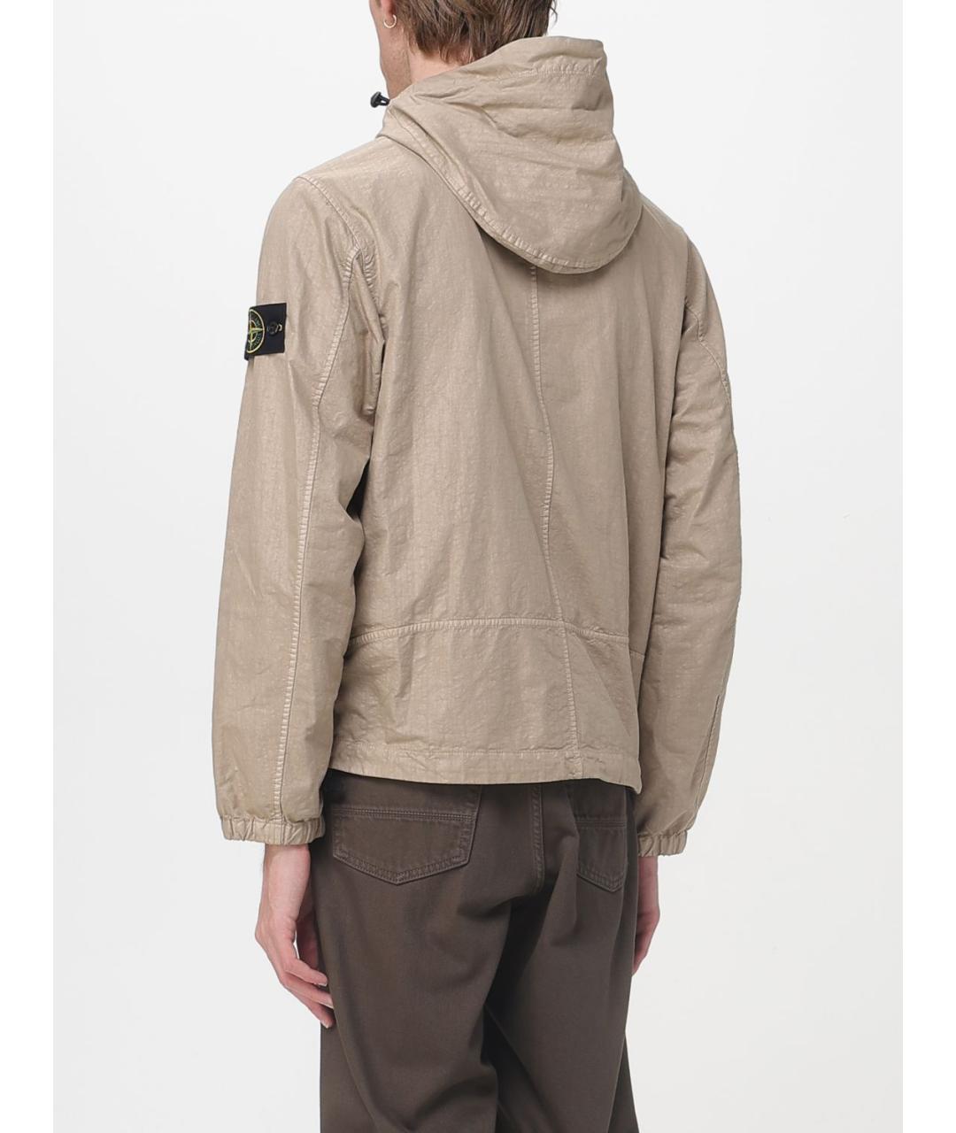 STONE ISLAND Бежевая полиамидовая куртка, фото 2