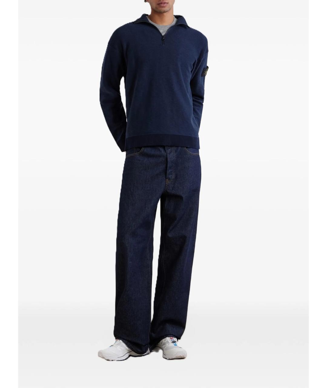 STONE ISLAND Синий хлопковый джемпер / свитер, фото 2