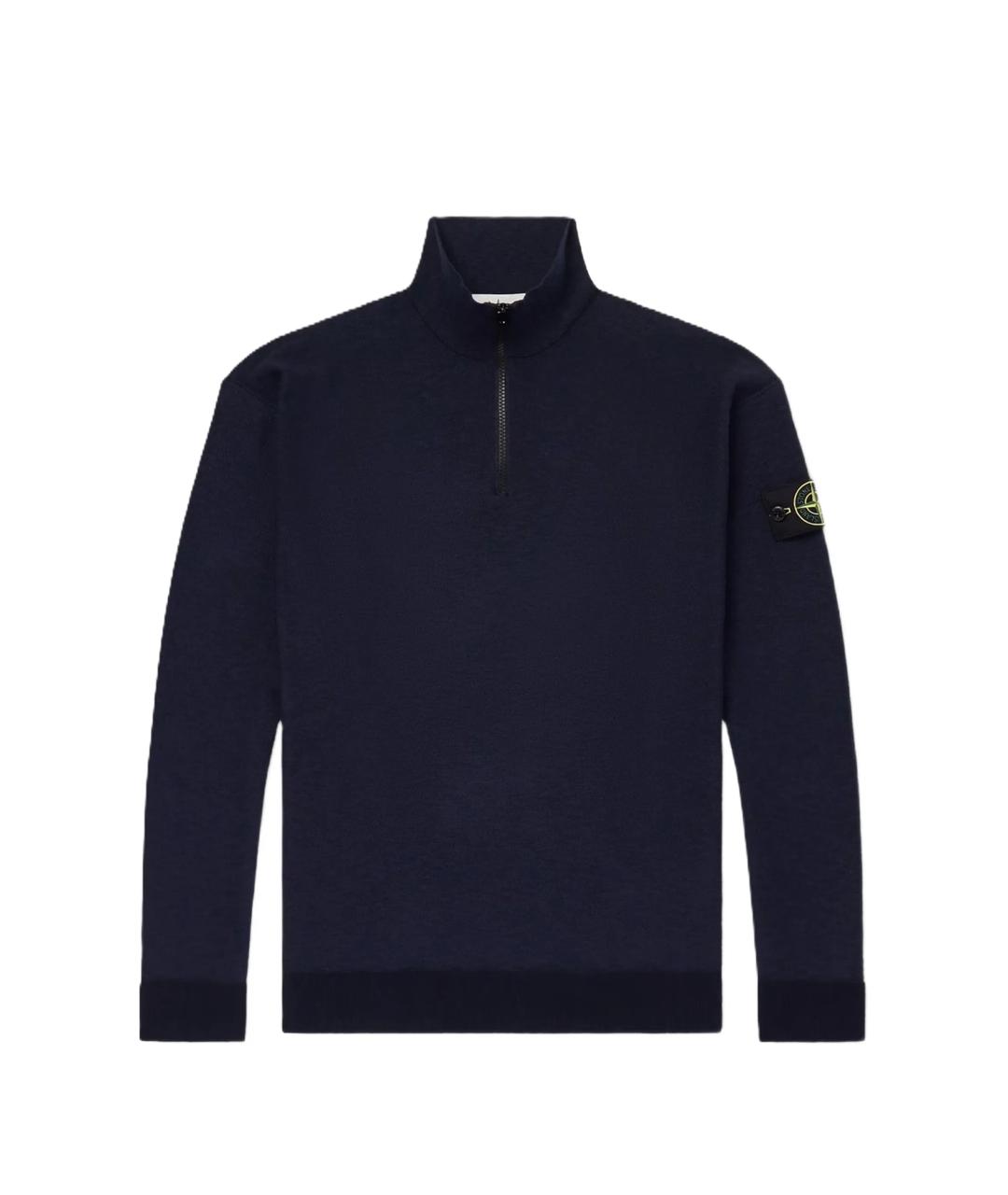 STONE ISLAND Синий хлопковый джемпер / свитер, фото 1