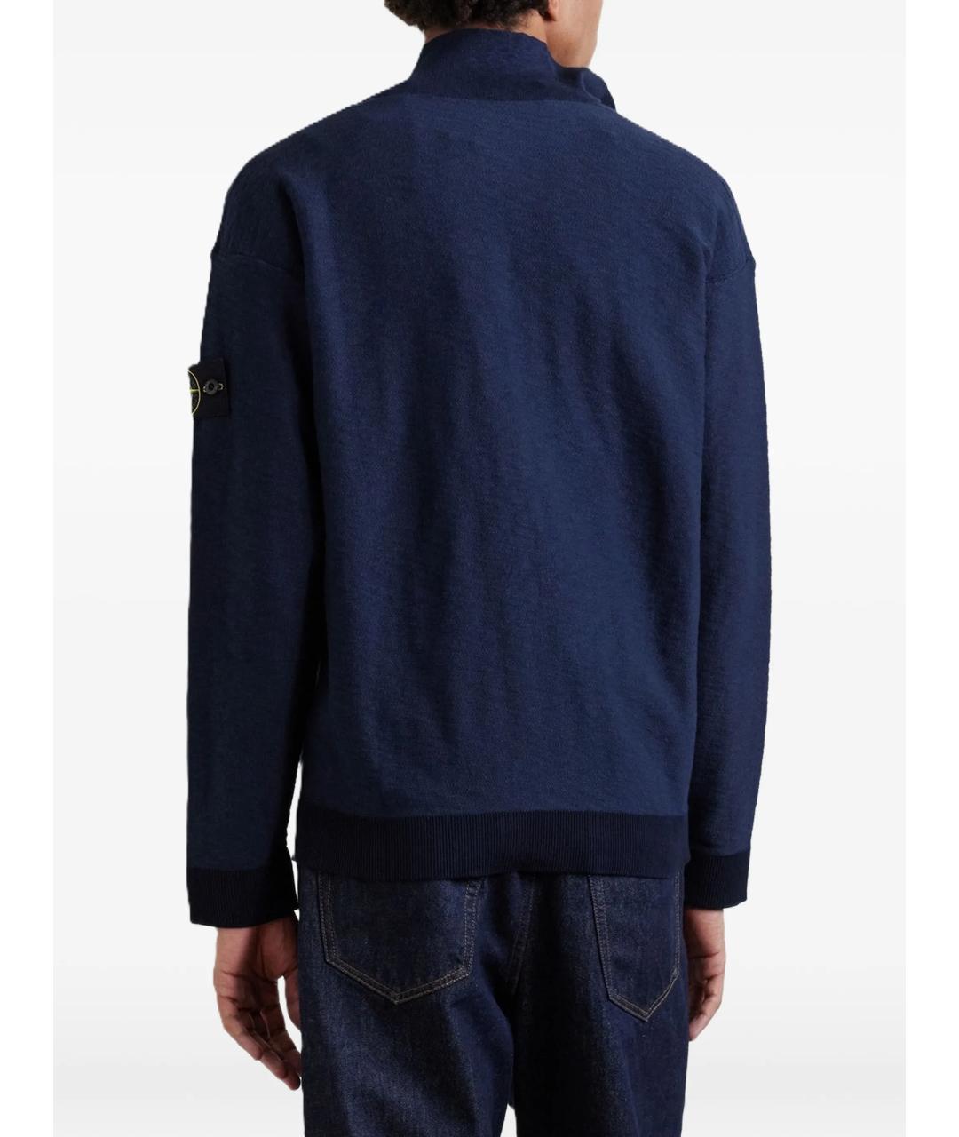 STONE ISLAND Синий хлопковый джемпер / свитер, фото 3