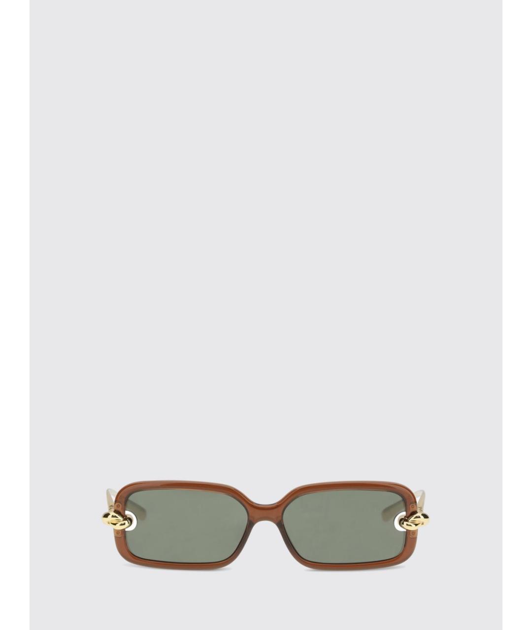 BOTTEGA VENETA Коричневые металлические солнцезащитные очки, фото 2