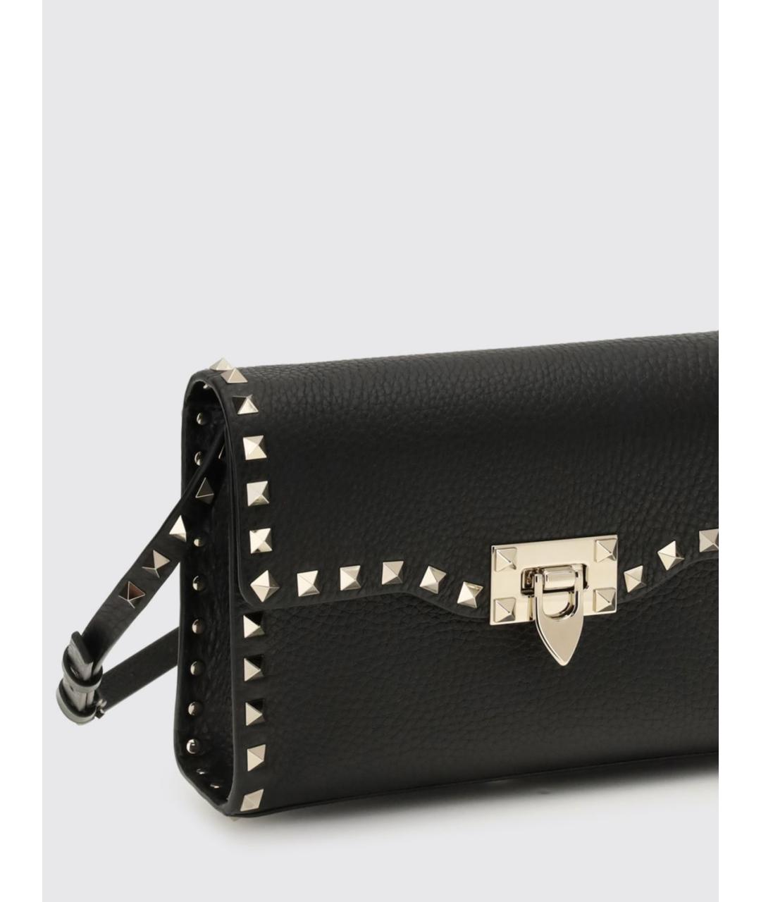 VALENTINO Черная кожаная сумка через плечо, фото 3