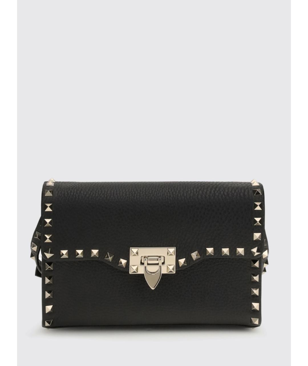 VALENTINO Черная кожаная сумка через плечо, фото 5