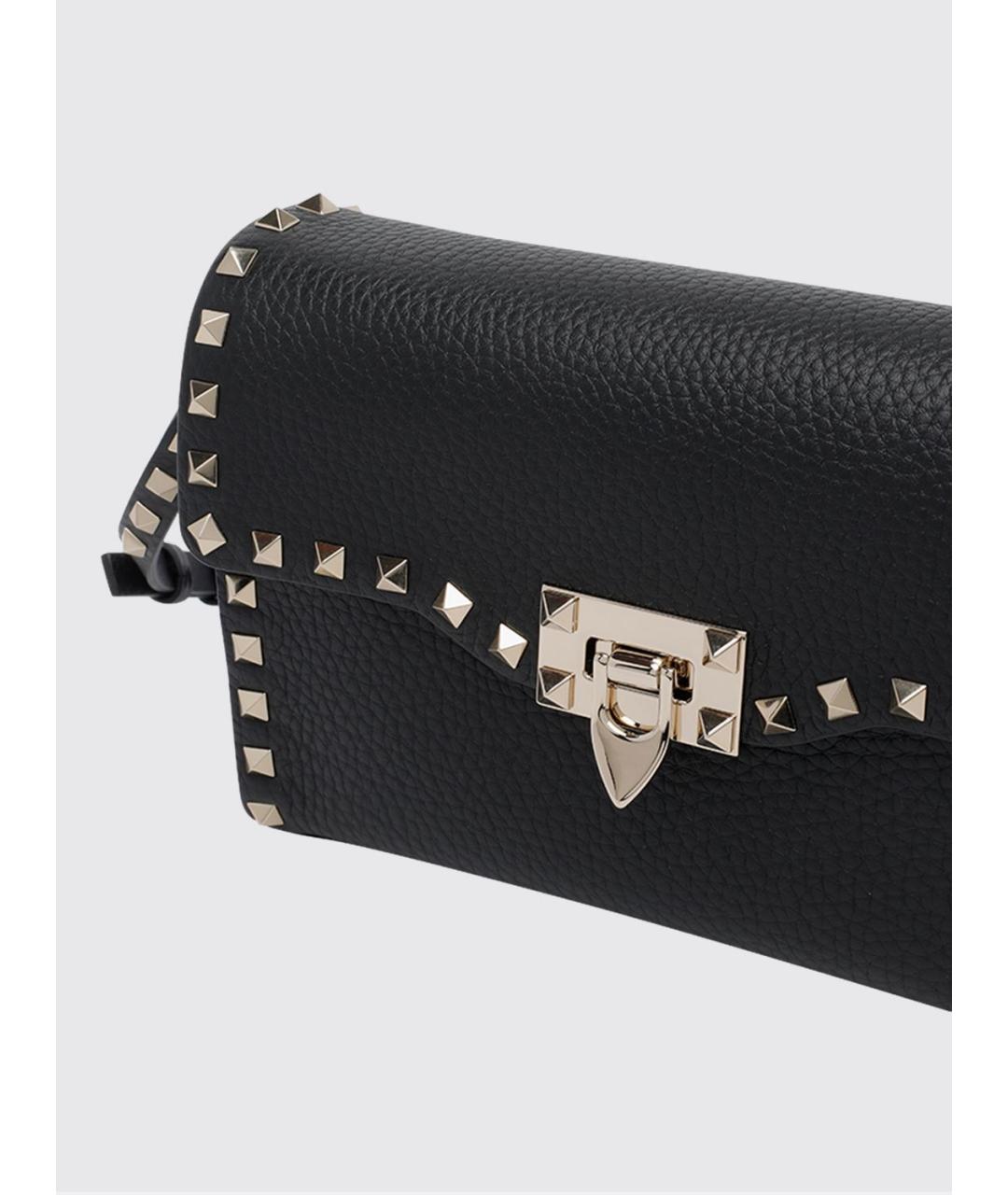 VALENTINO Черная кожаная сумка через плечо, фото 4