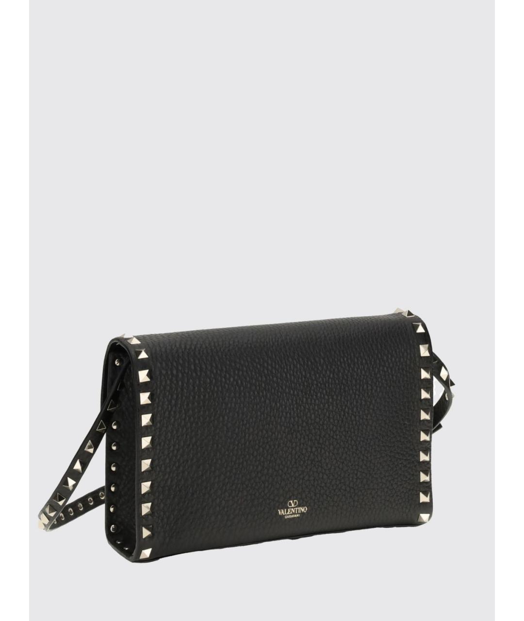 VALENTINO Черная кожаная сумка через плечо, фото 2