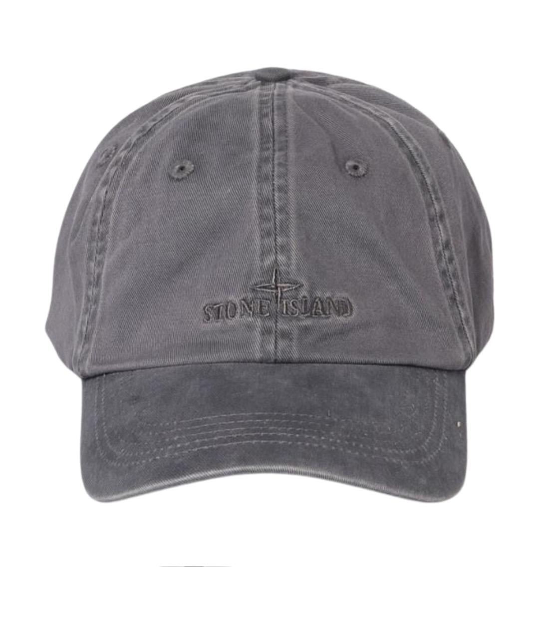 STONE ISLAND Серая хлопковая кепка/бейсболка, фото 1
