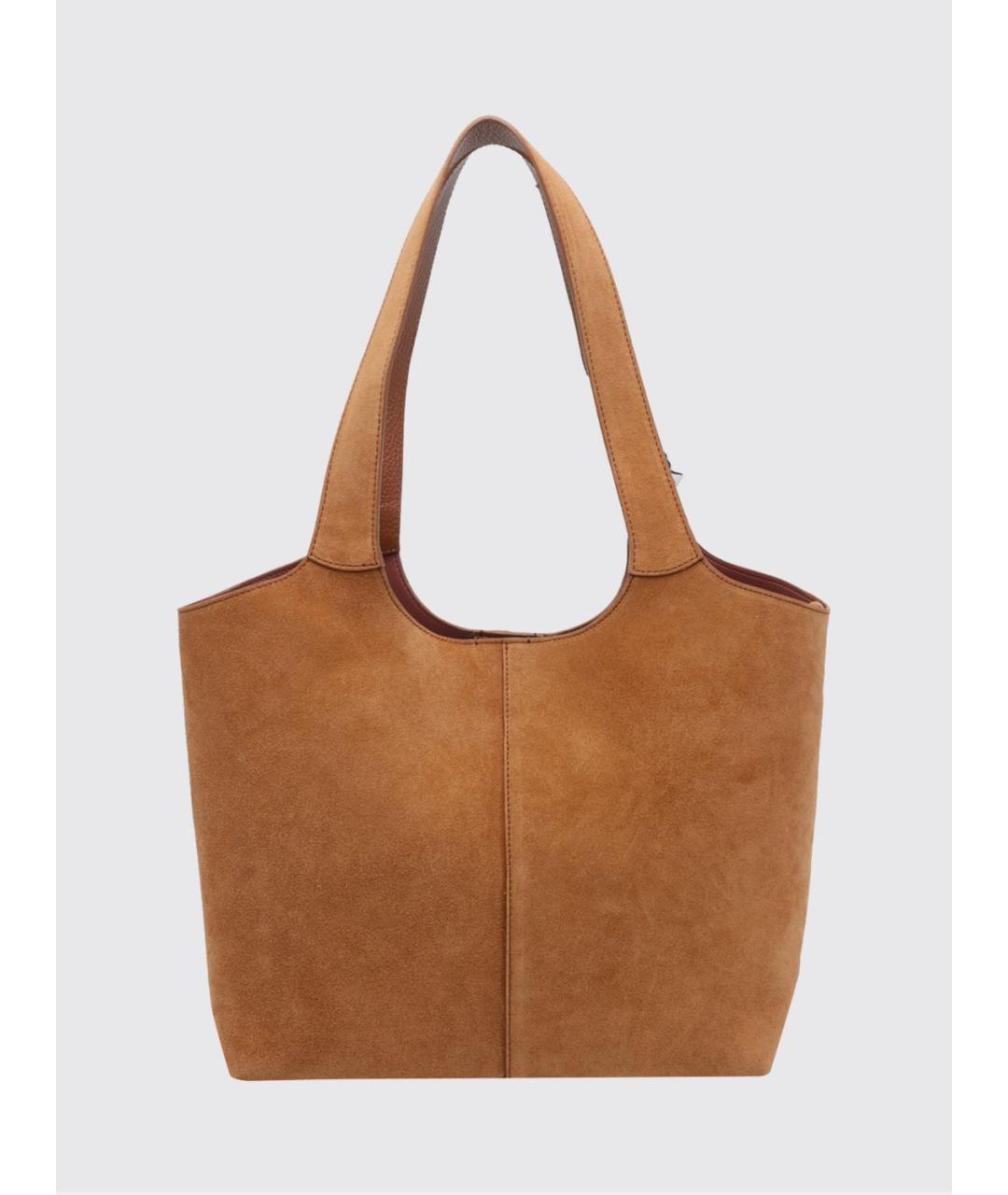 COCCINELLE Коричневая замшевая сумка тоут, фото 3