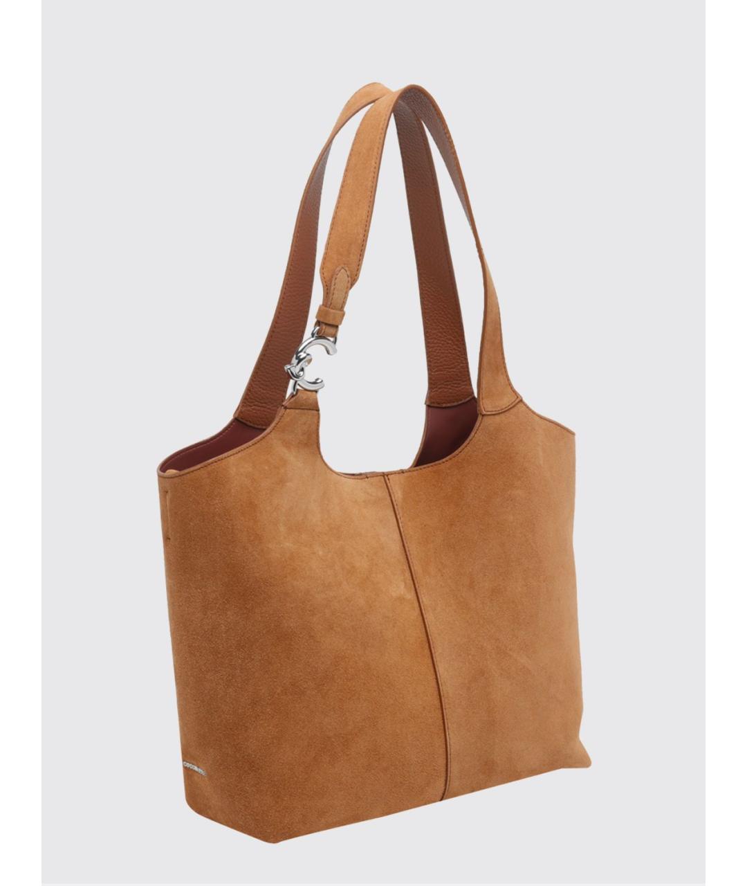 COCCINELLE Коричневая замшевая сумка тоут, фото 2