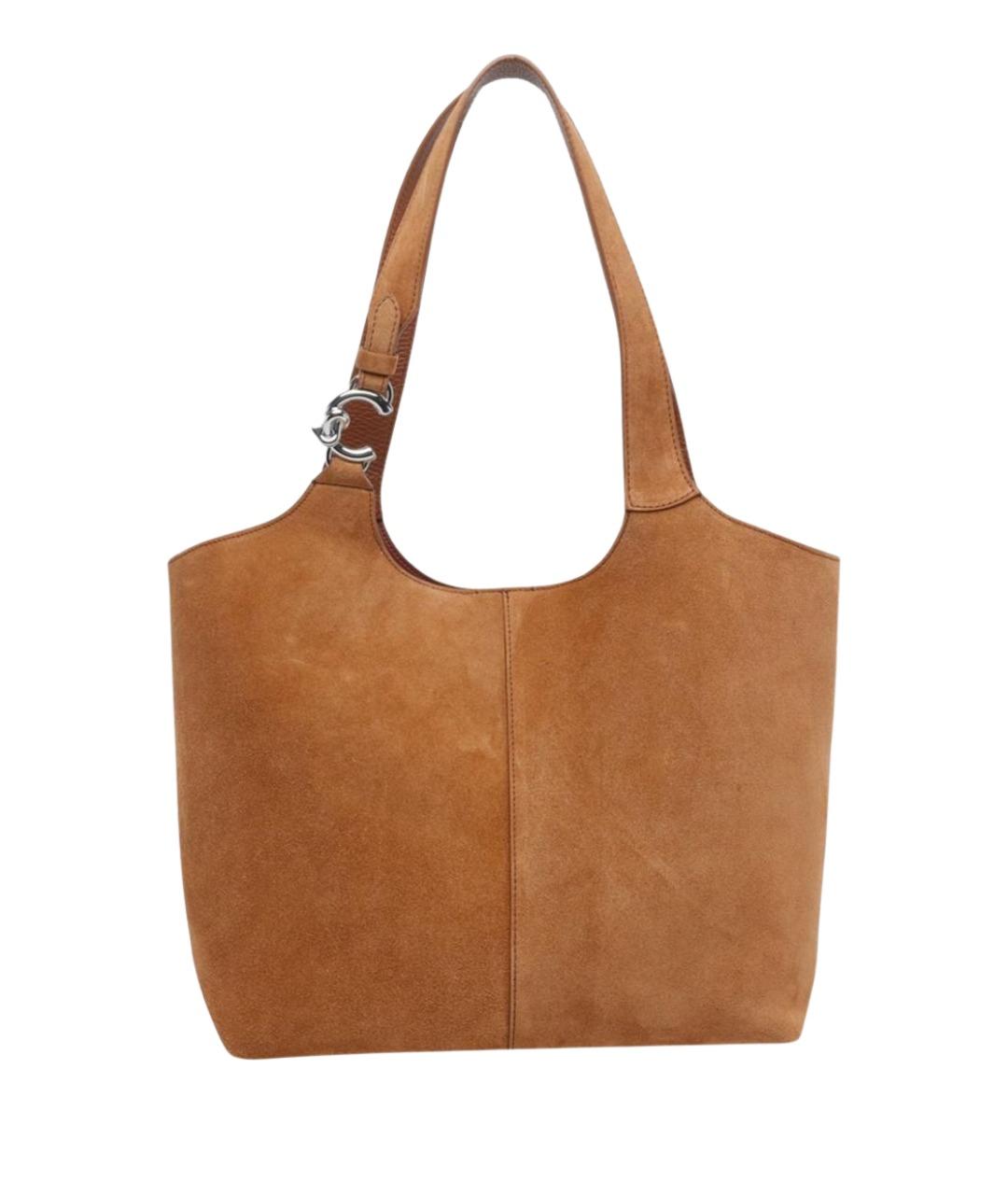 COCCINELLE Коричневая замшевая сумка тоут, фото 1