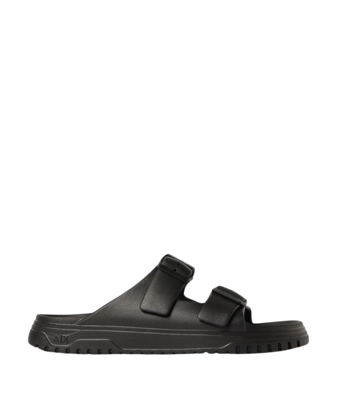 ARMANI EXCHANGE Черные резиновые сандалии, фото 1