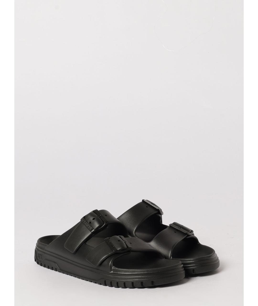 ARMANI EXCHANGE Черные резиновые сандалии, фото 2