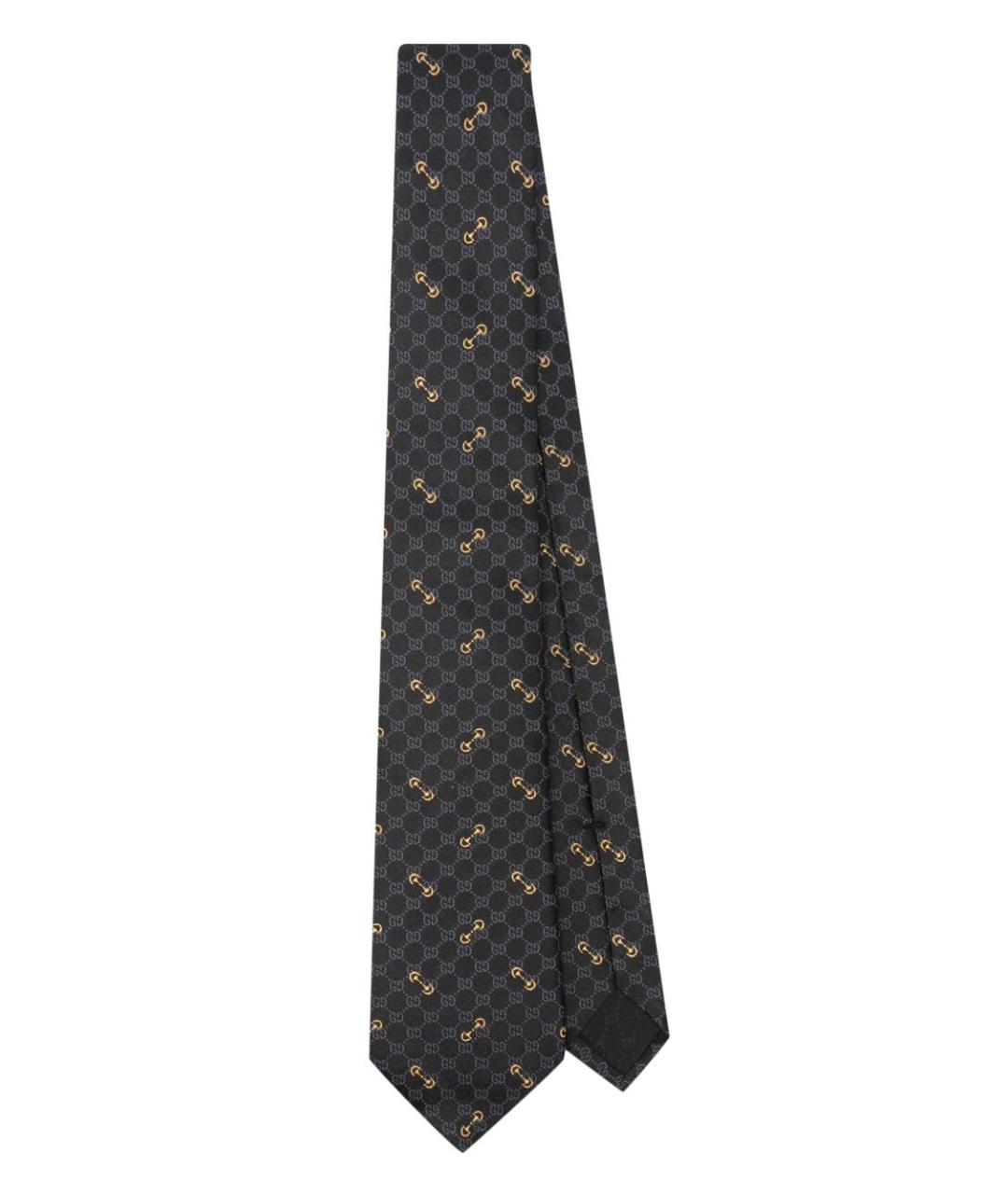GUCCI Черный шелковый галстук, фото 1