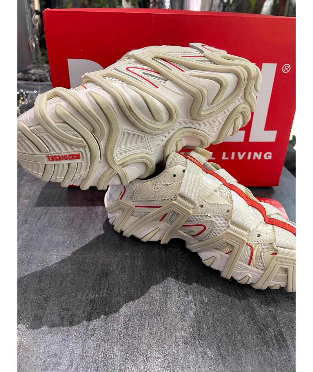 DIESEL Бежевые синтетические кроссовки, фото 4