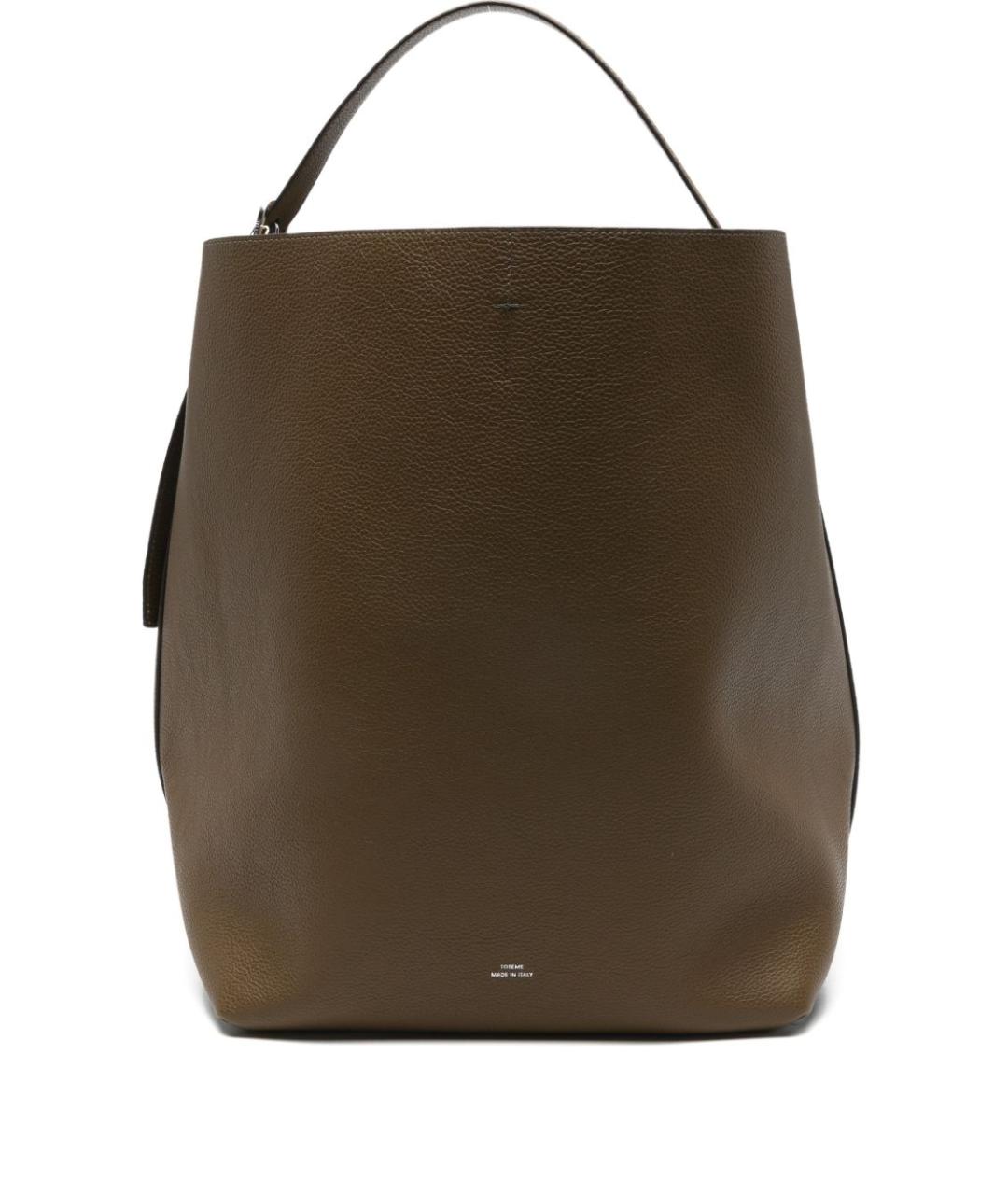 TOTEME Хаки кожаная сумка тоут, фото 1