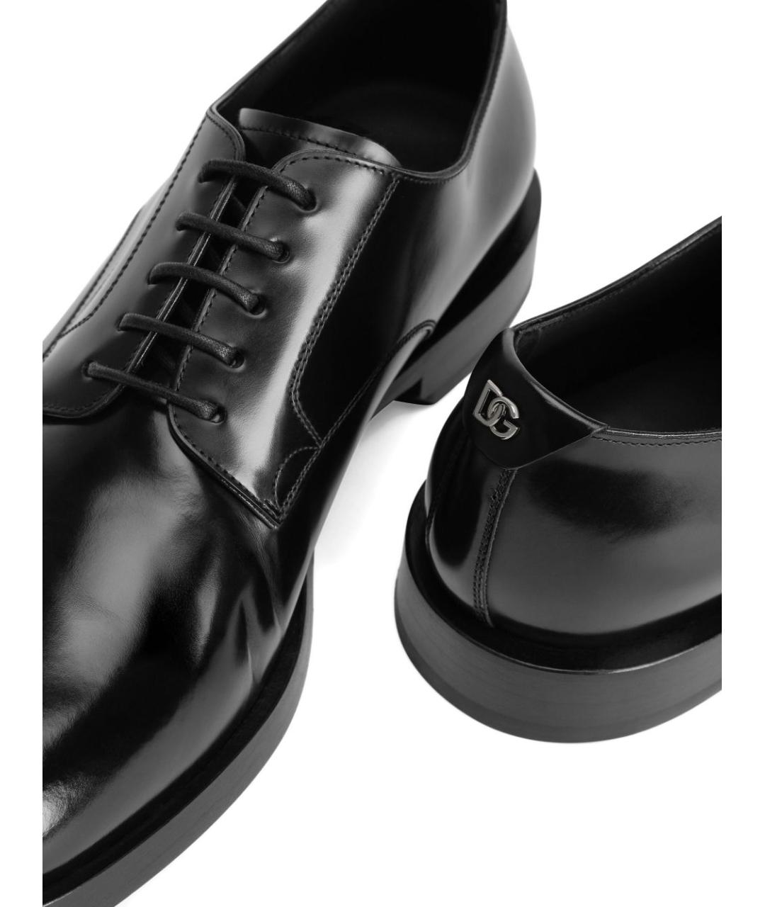 DOLCE&GABBANA Черные кожаные туфли, фото 4