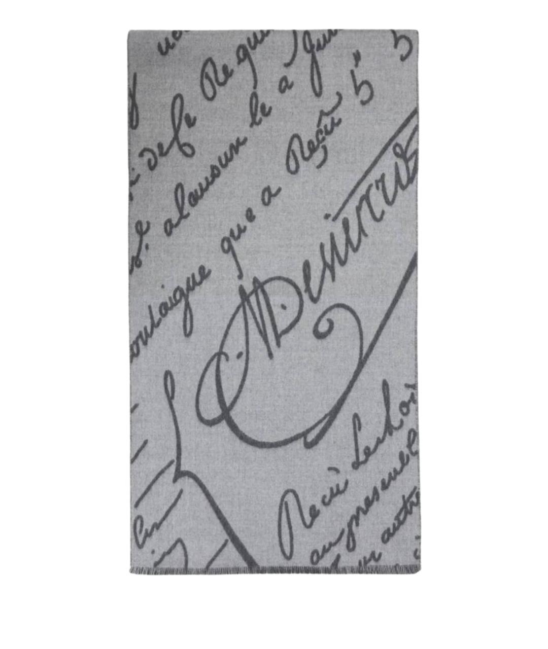 BERLUTI Серый шерстяной шарф, фото 1