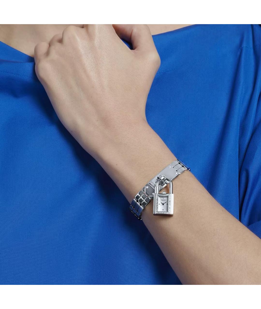 HERMES Белые металлические часы, фото 7