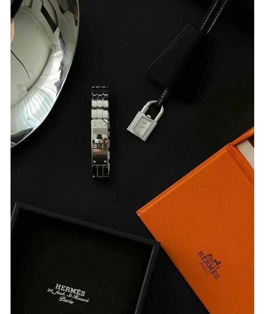 HERMES Белые металлические часы, фото 5