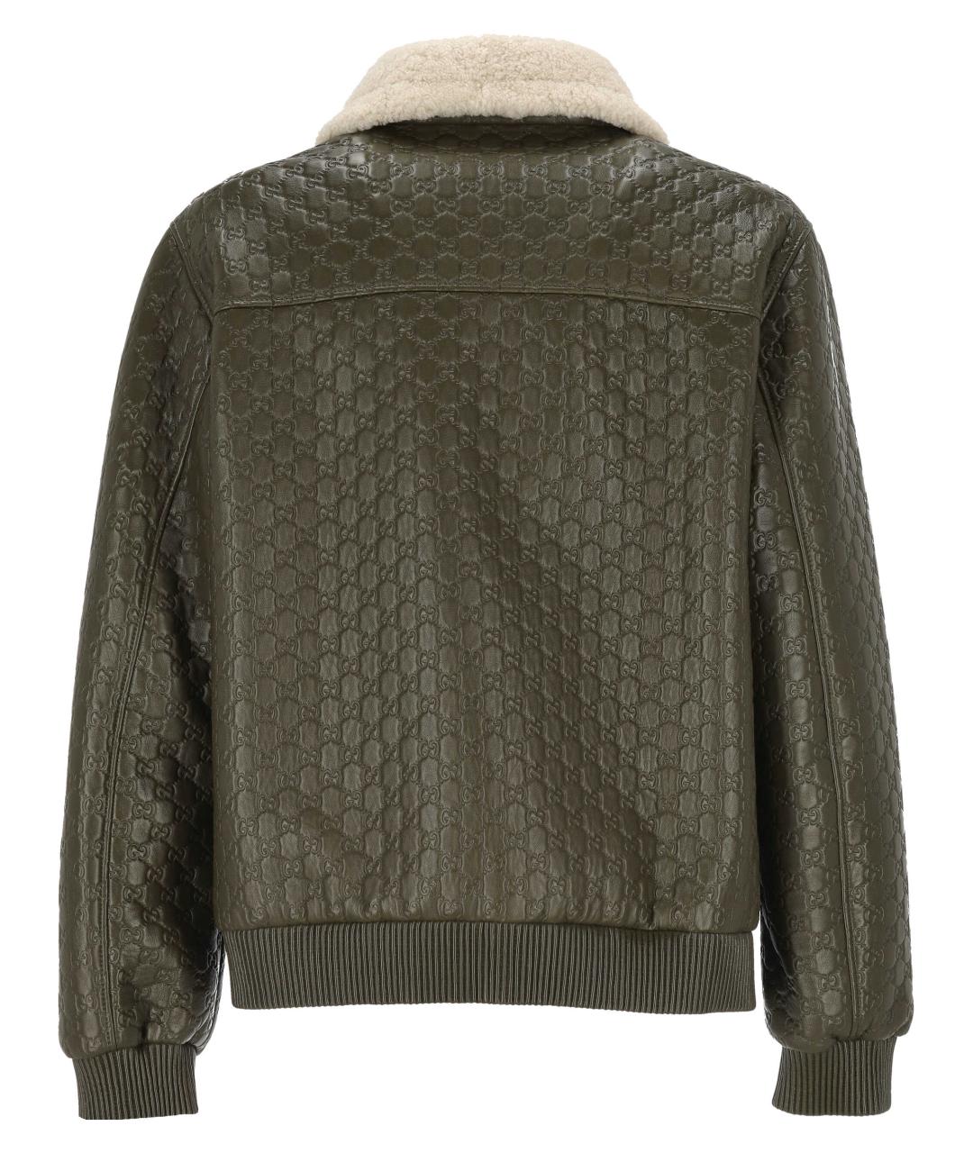 GUCCI Зеленая кожаная куртка, фото 3