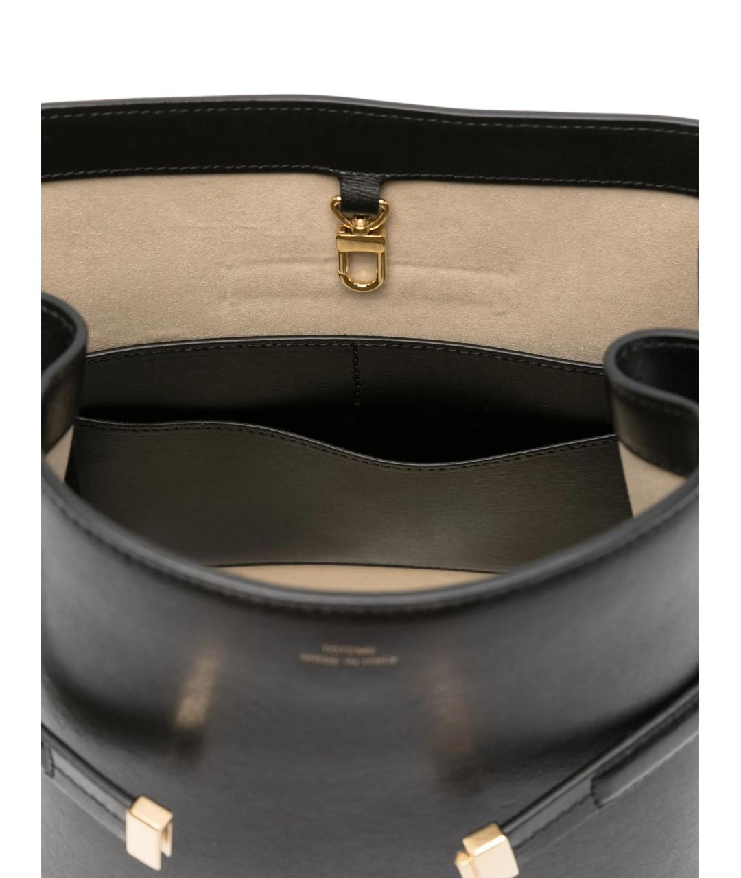 TOTEME Черная кожаная сумка тоут, фото 4