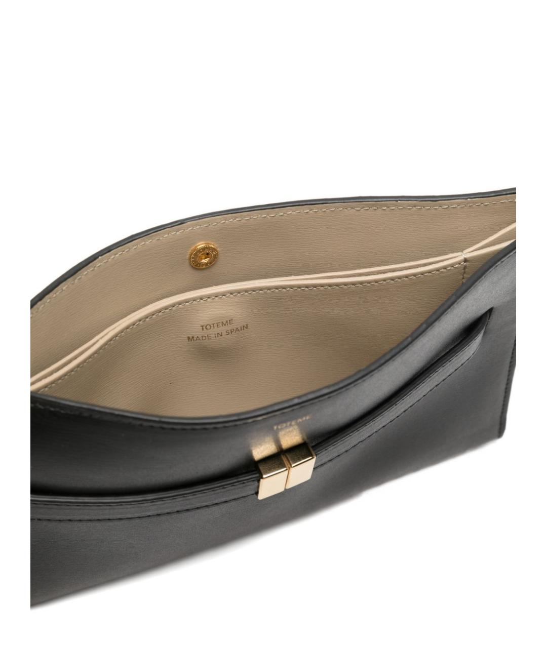 TOTEME Черная кожаная сумка через плечо, фото 3