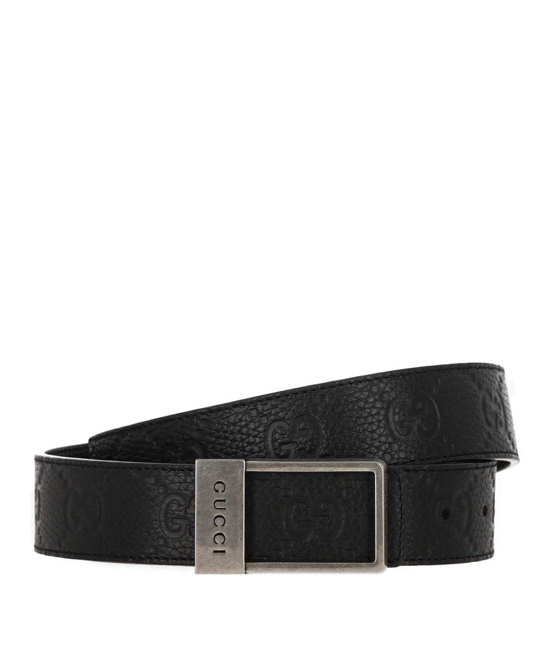 GUCCI Черный кожаный ремень, фото 1