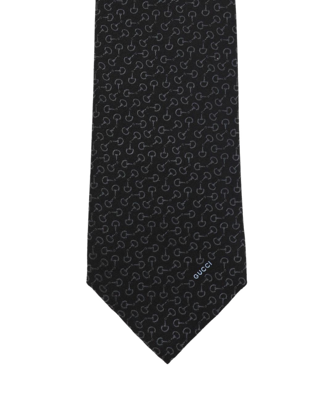 GUCCI Черный шелковый галстук, фото 2
