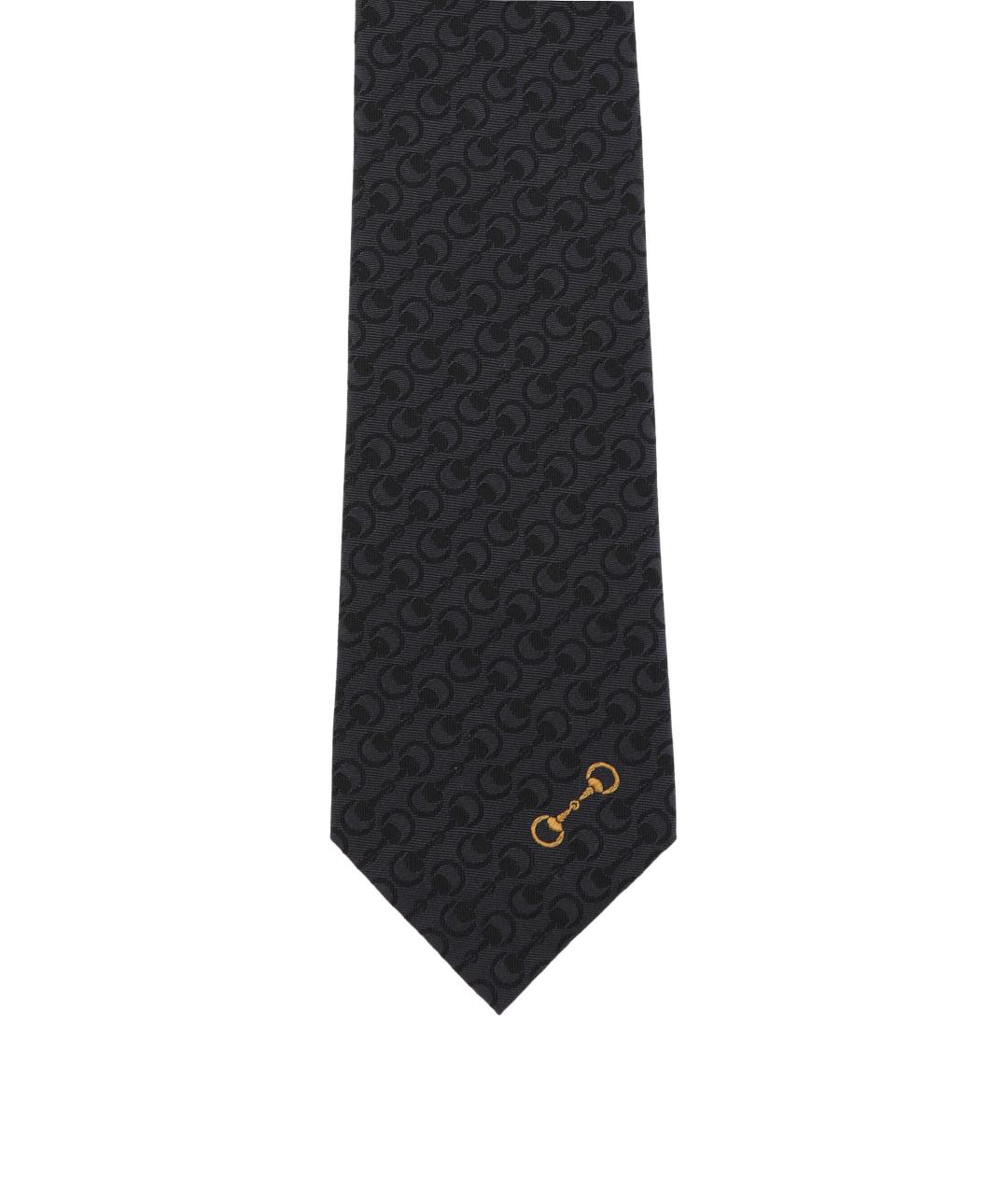 GUCCI Черный шелковый галстук, фото 2