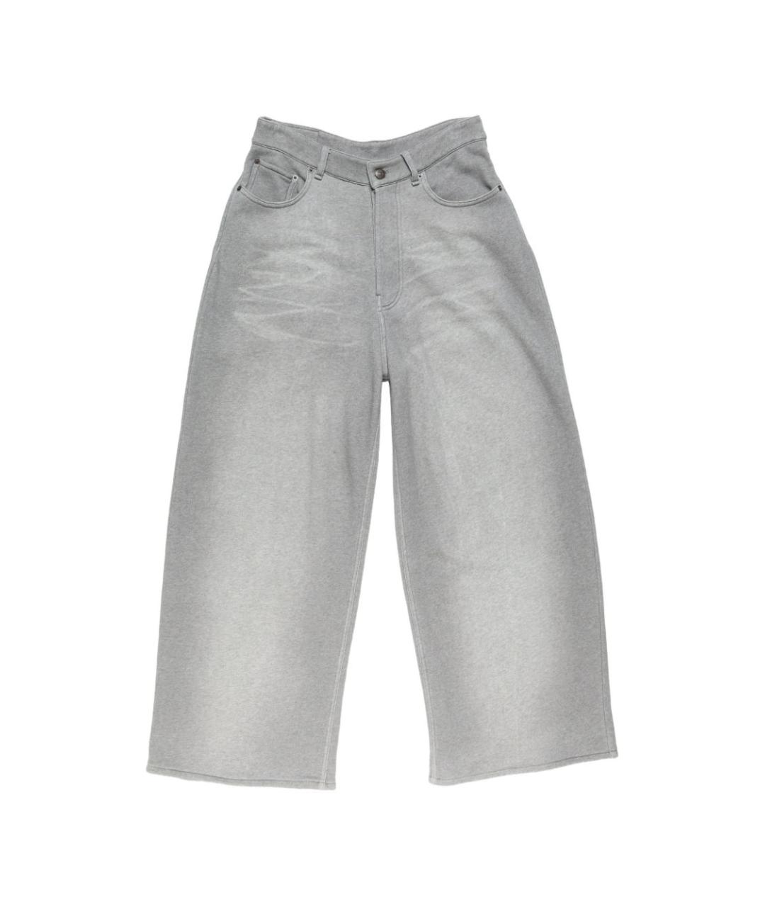 ACNE STUDIOS Серые хлопковые прямые брюки, фото 1