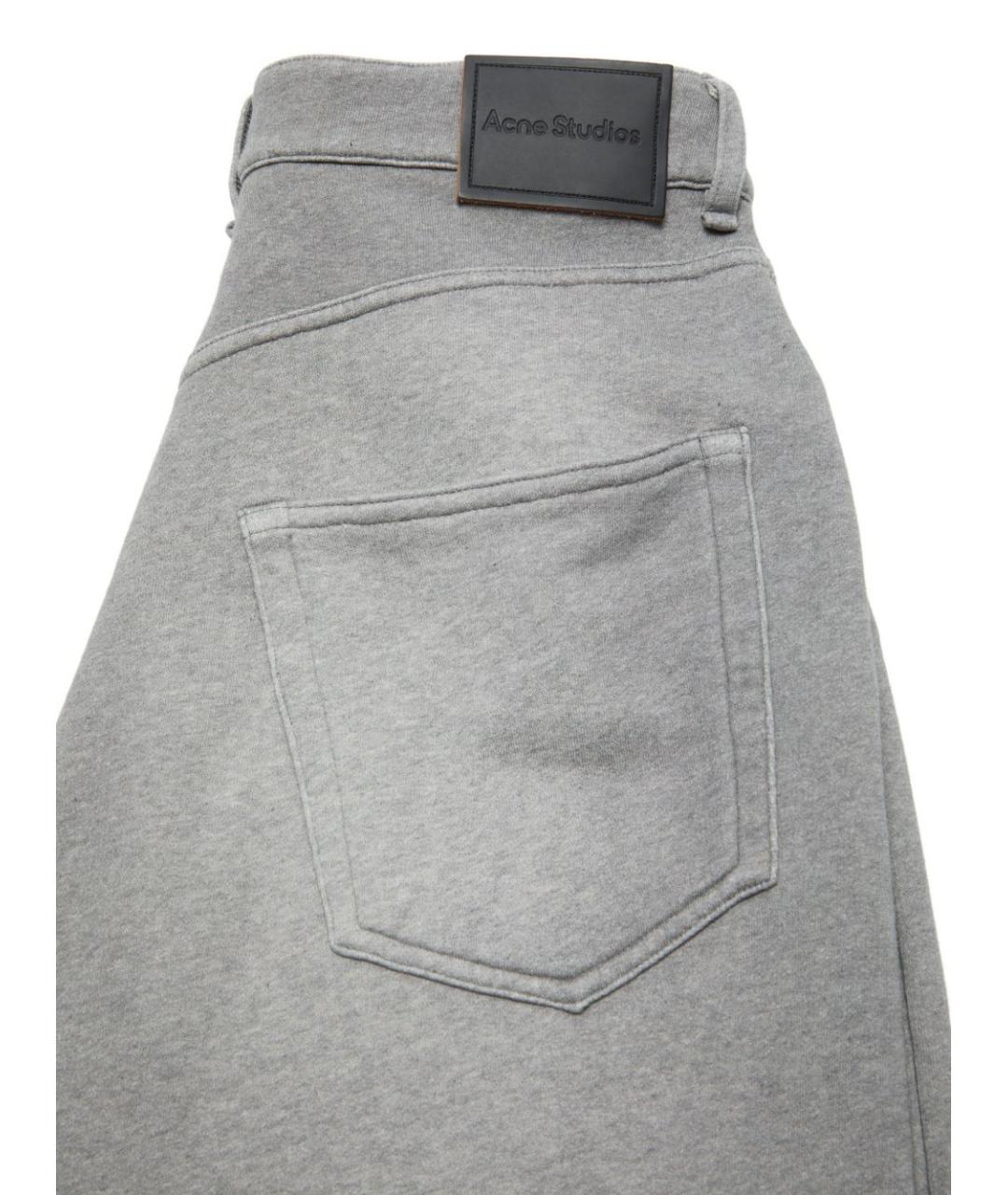 ACNE STUDIOS Серые хлопковые прямые брюки, фото 3