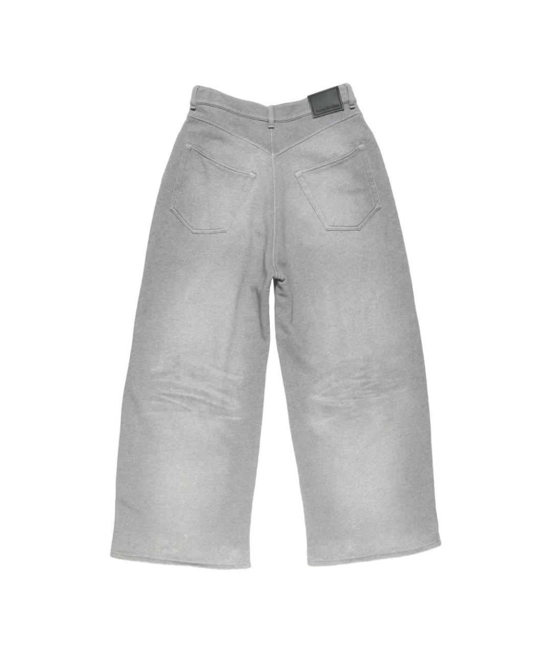 ACNE STUDIOS Серые хлопковые прямые брюки, фото 2