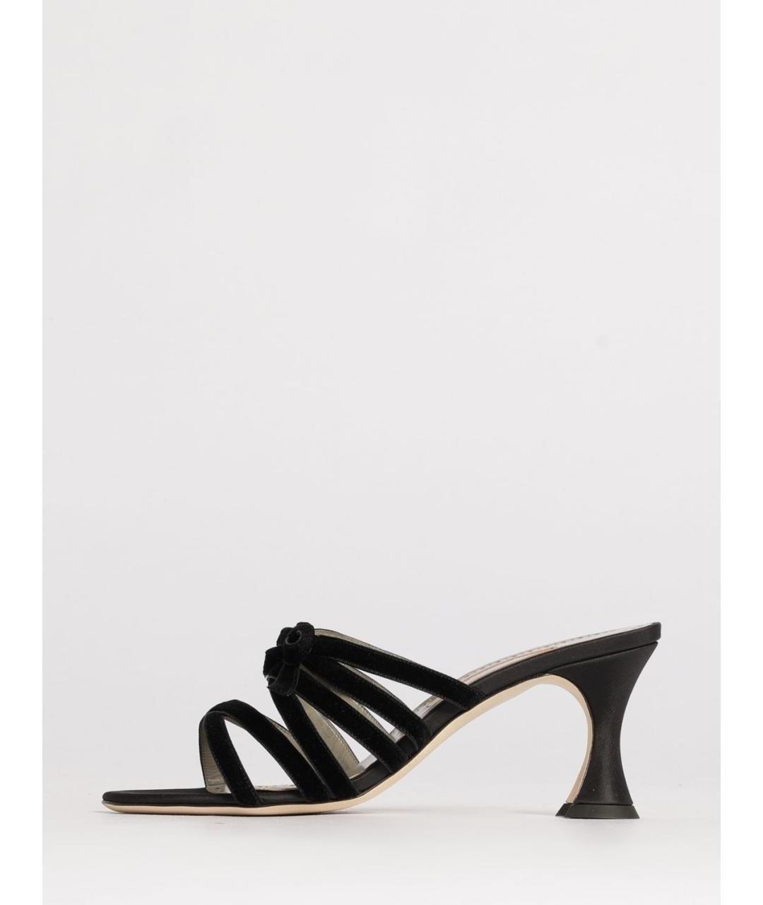 MANOLO BLAHNIK Черные текстильные мюли, фото 4