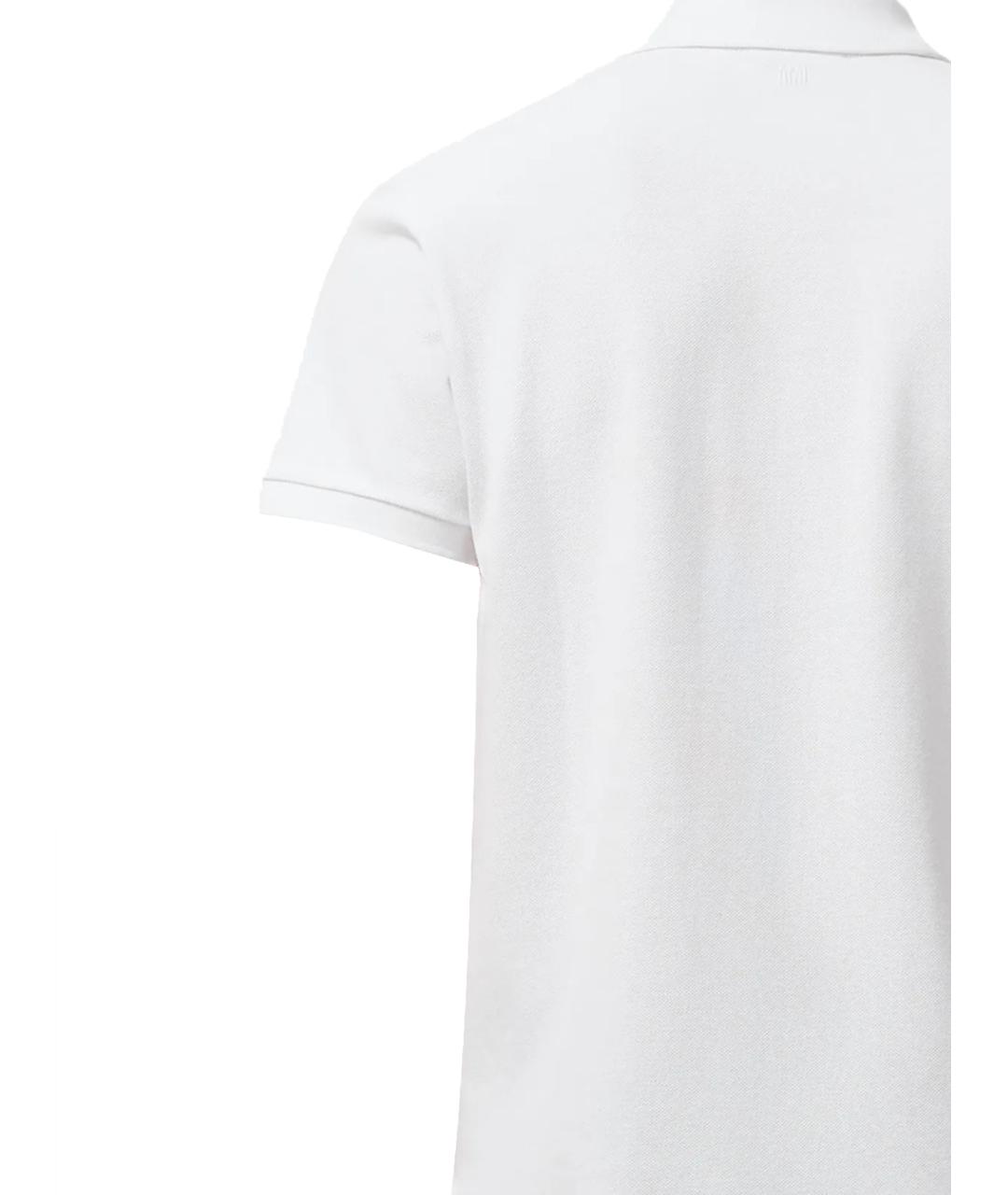 Ami Paris Белое хлопковое поло с коротким рукавом, фото 3