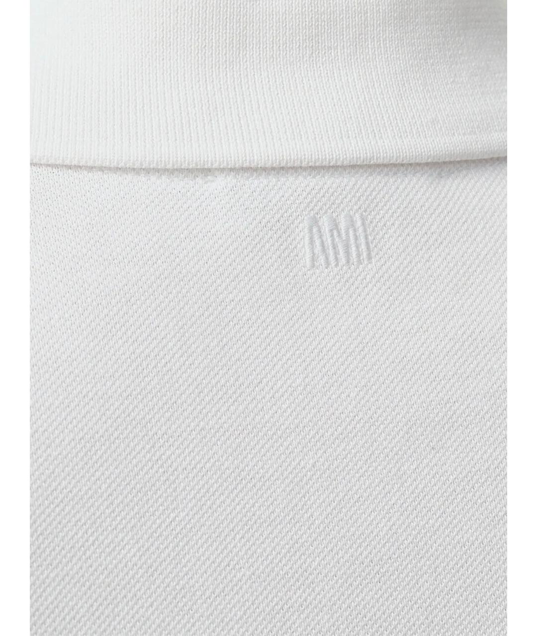 Ami Paris Белое хлопковое поло с коротким рукавом, фото 4