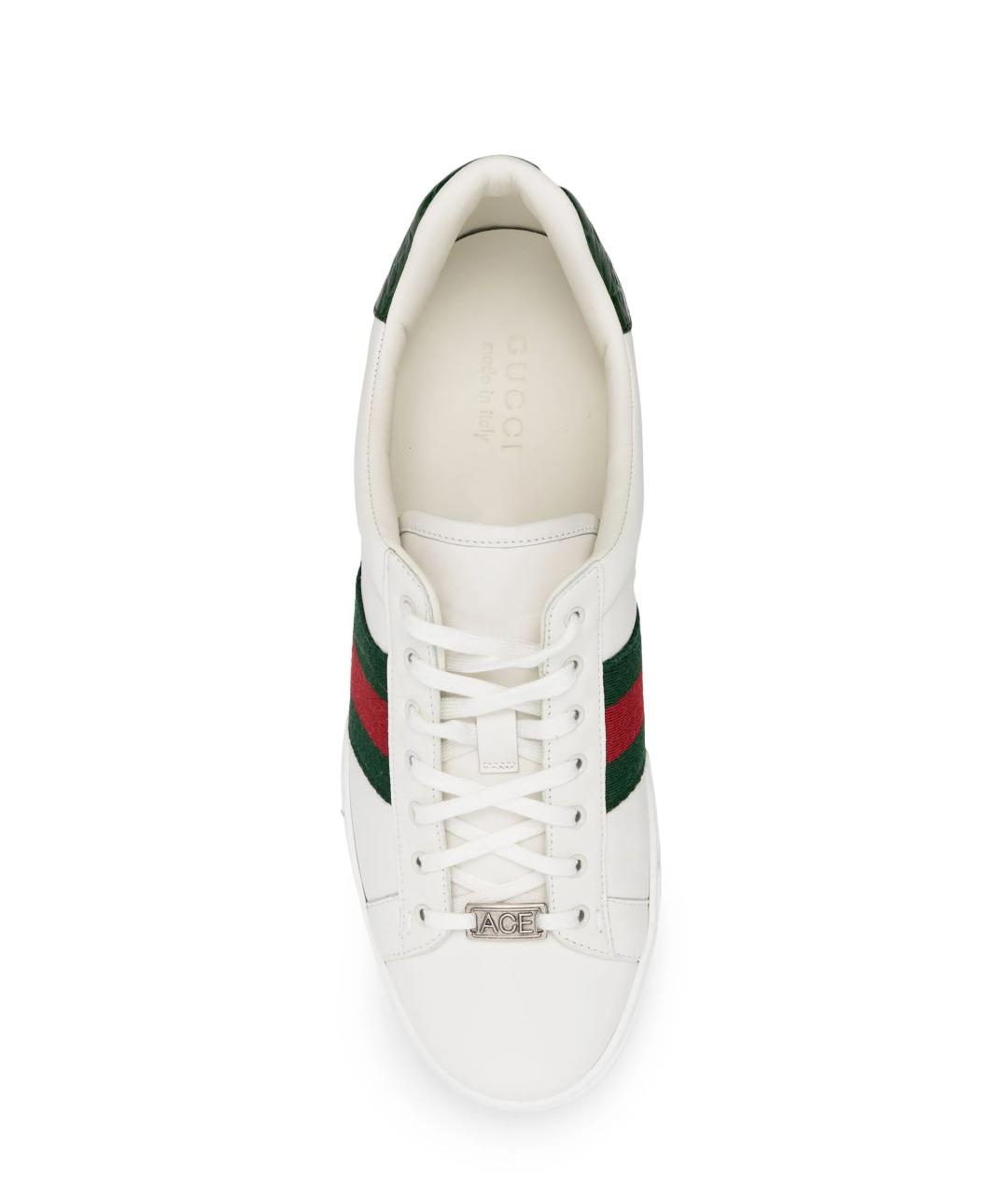 GUCCI Белые кожаные низкие кроссовки / кеды, фото 4