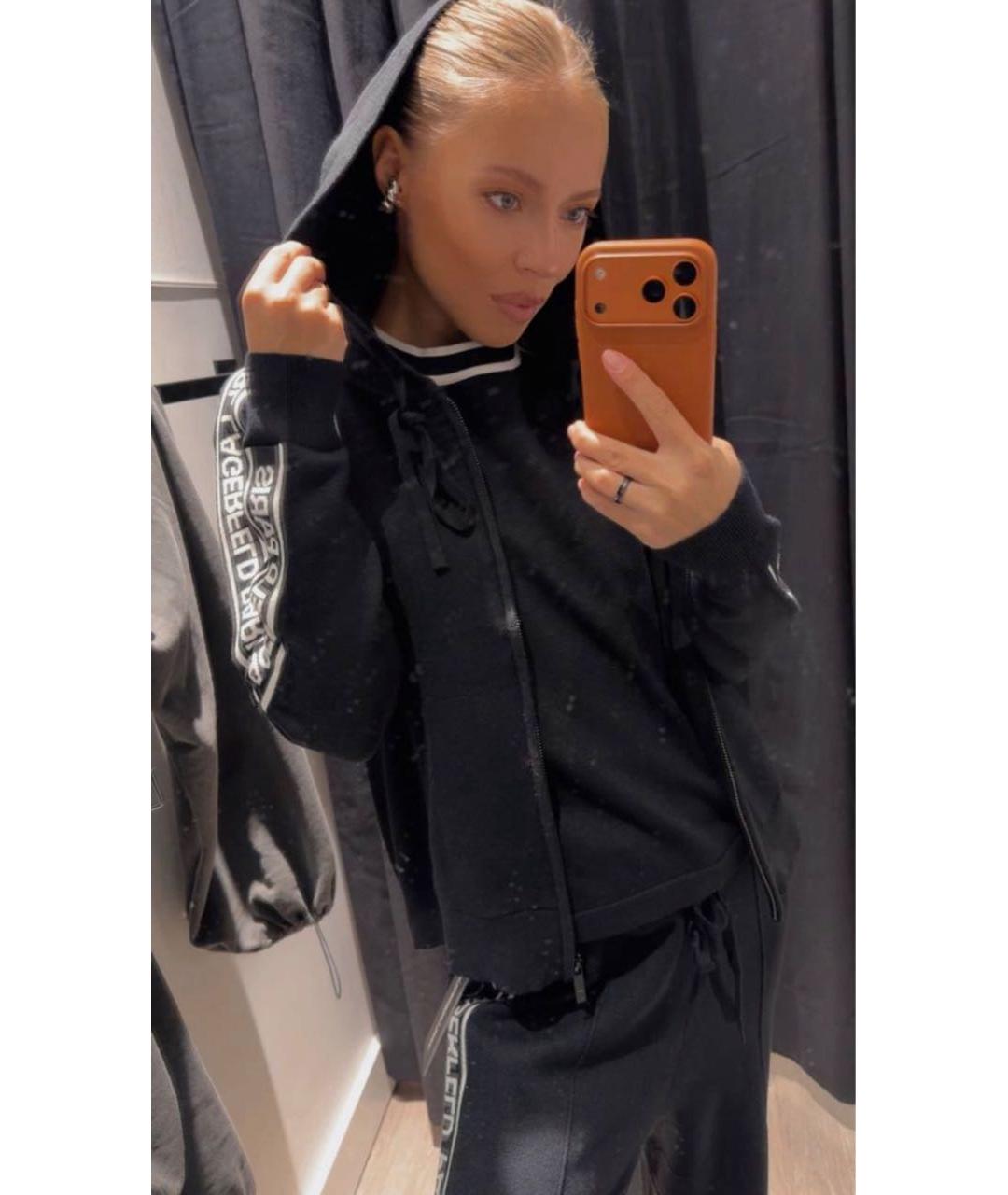 KARL LAGERFELD Черный вискозный костюм с брюками, фото 4