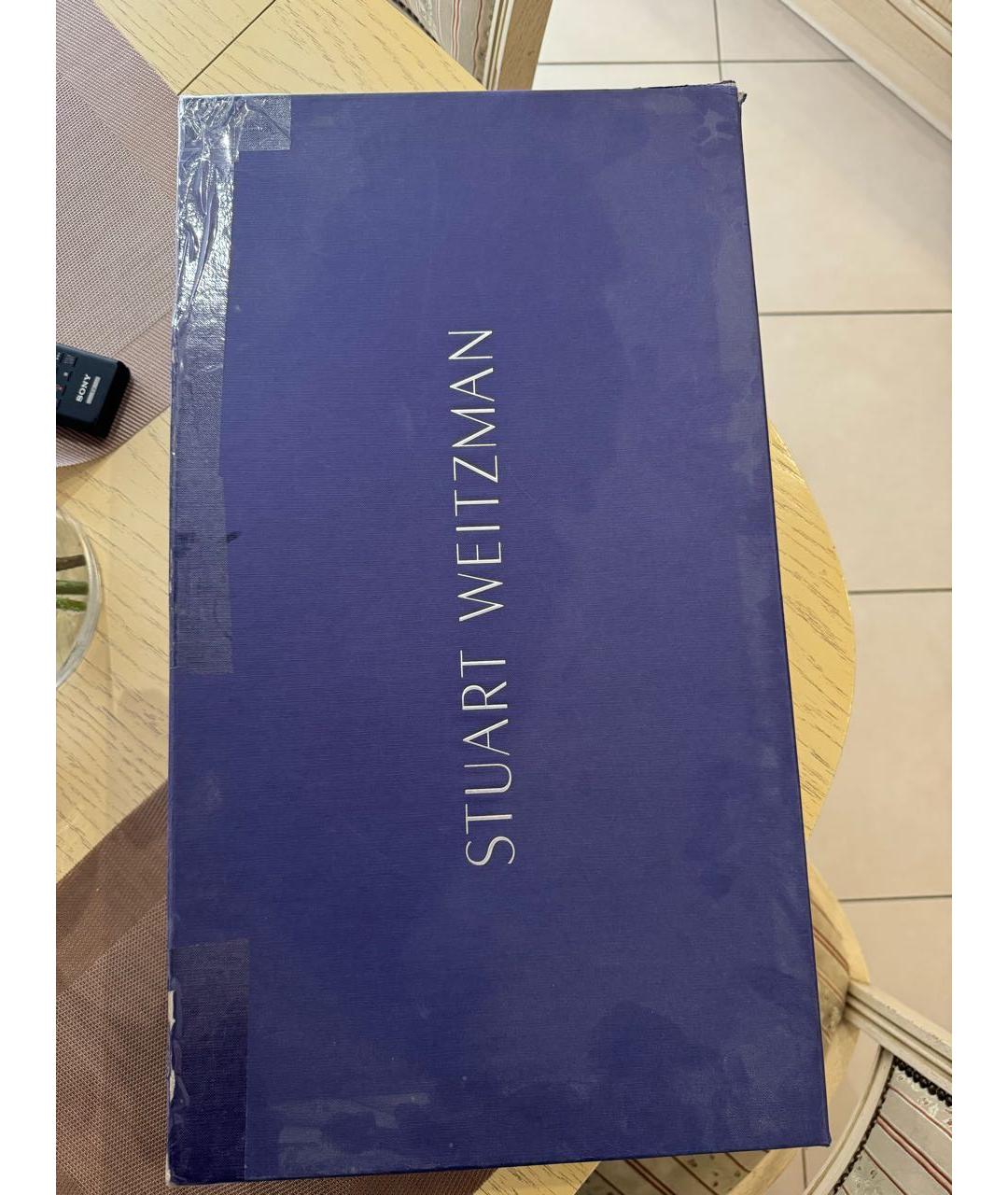 STUART WEITZMAN Антрацитовые замшевые ботфорты, фото 7