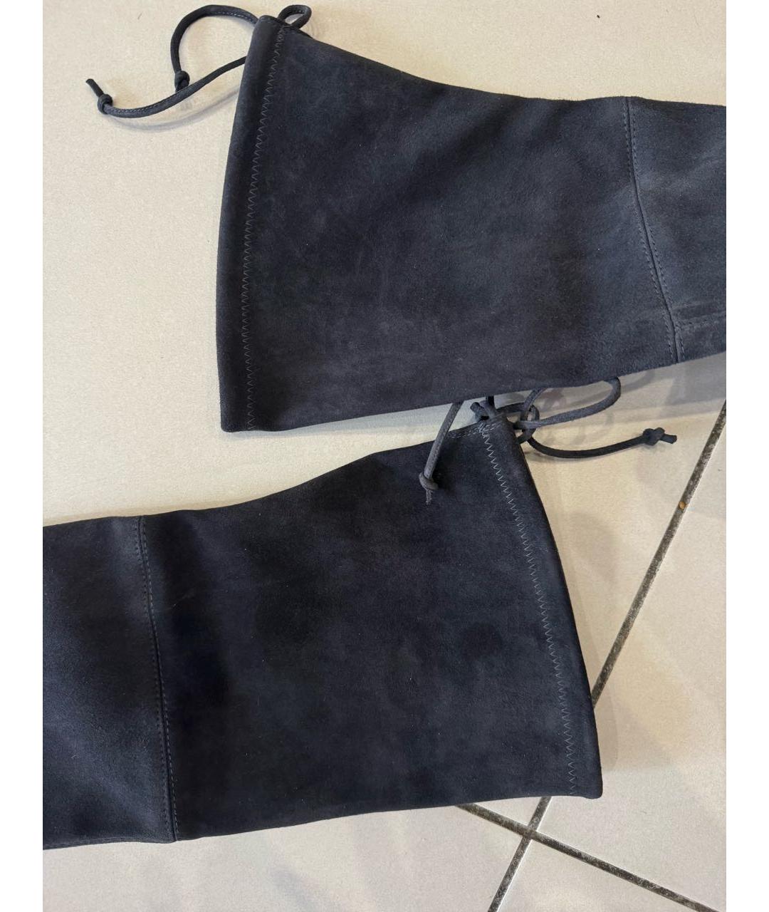 STUART WEITZMAN Антрацитовые замшевые ботфорты, фото 3