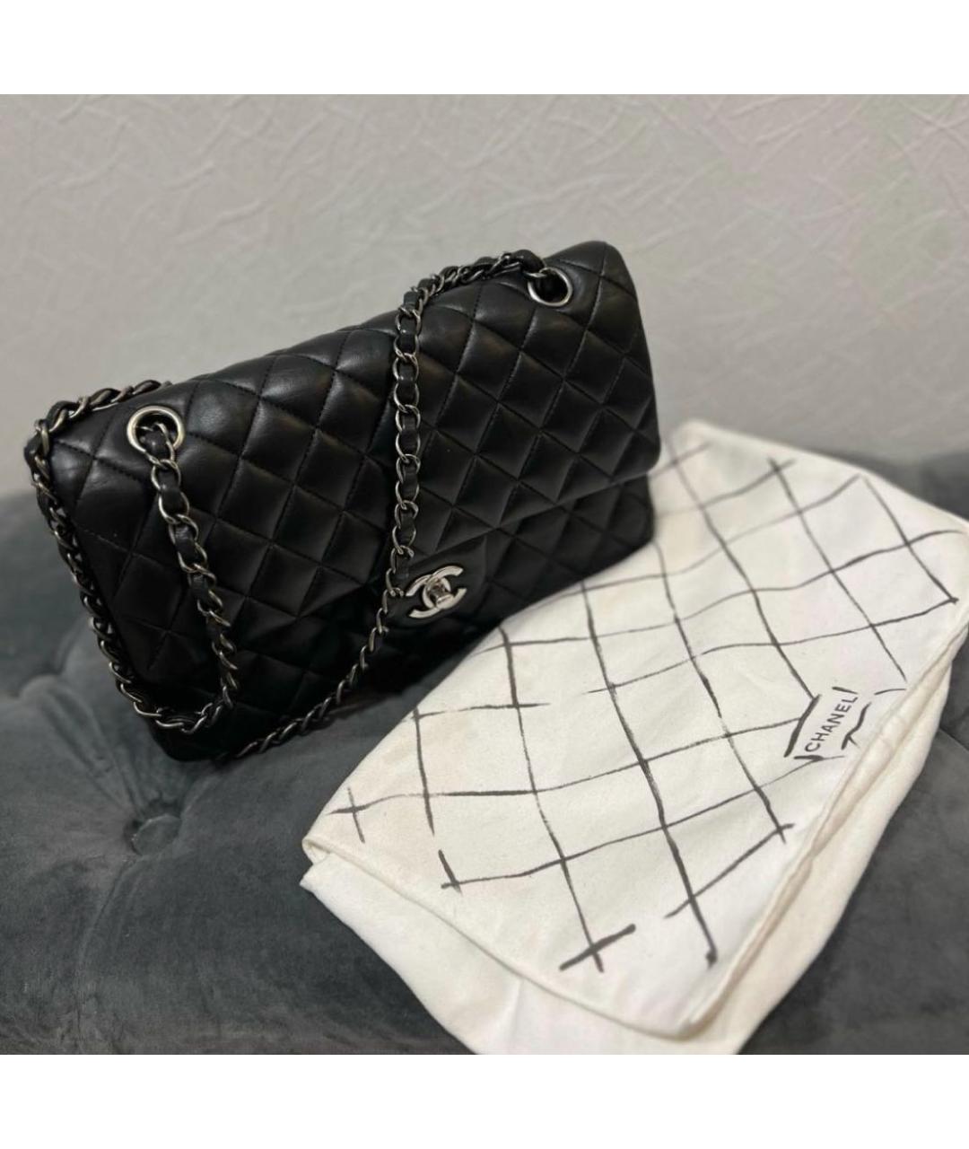 CHANEL Черная кожаная сумка через плечо, фото 6