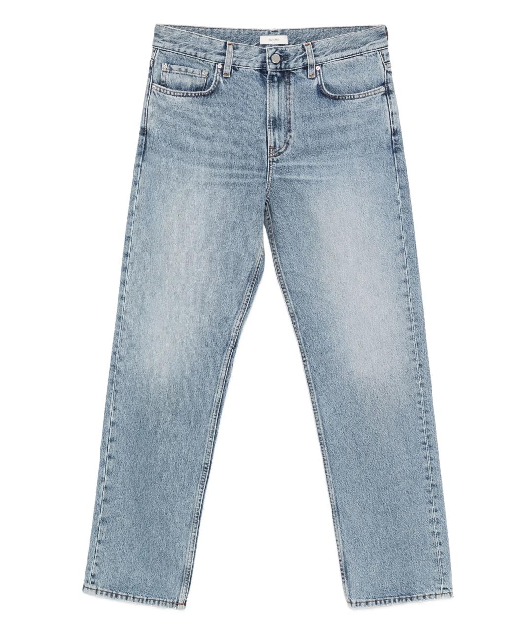 TOTEME Голубые хлопковые прямые джинсы, фото 1