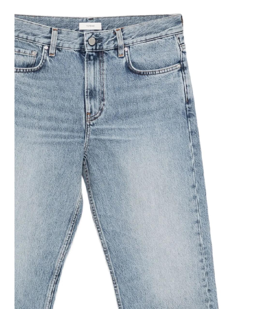 TOTEME Голубые хлопковые прямые джинсы, фото 2