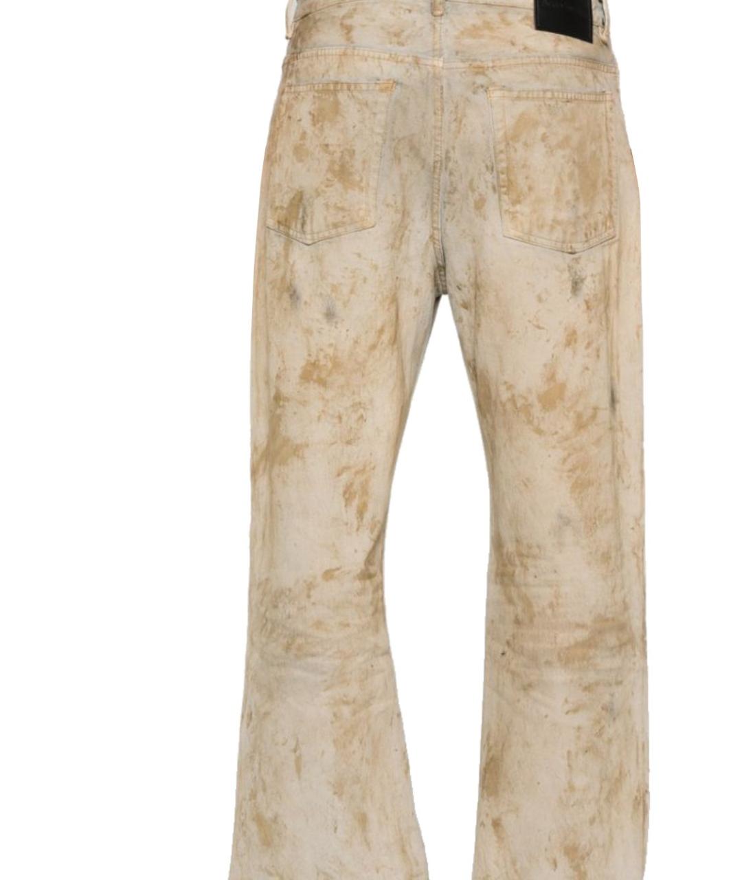 ACNE STUDIOS Бежевые хлопковые прямые джинсы, фото 3