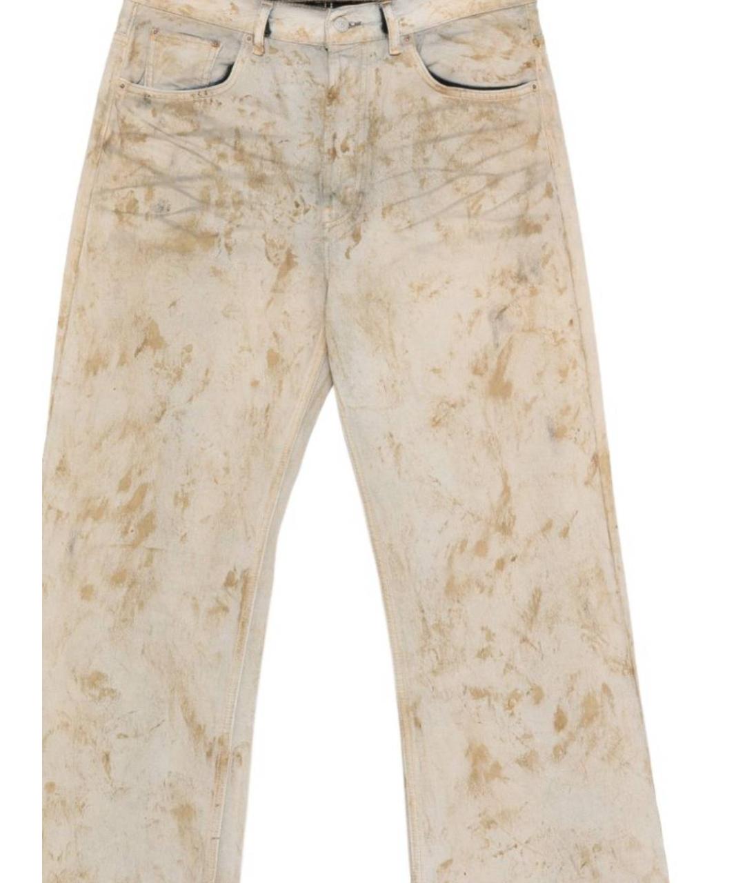ACNE STUDIOS Бежевые хлопковые прямые джинсы, фото 2