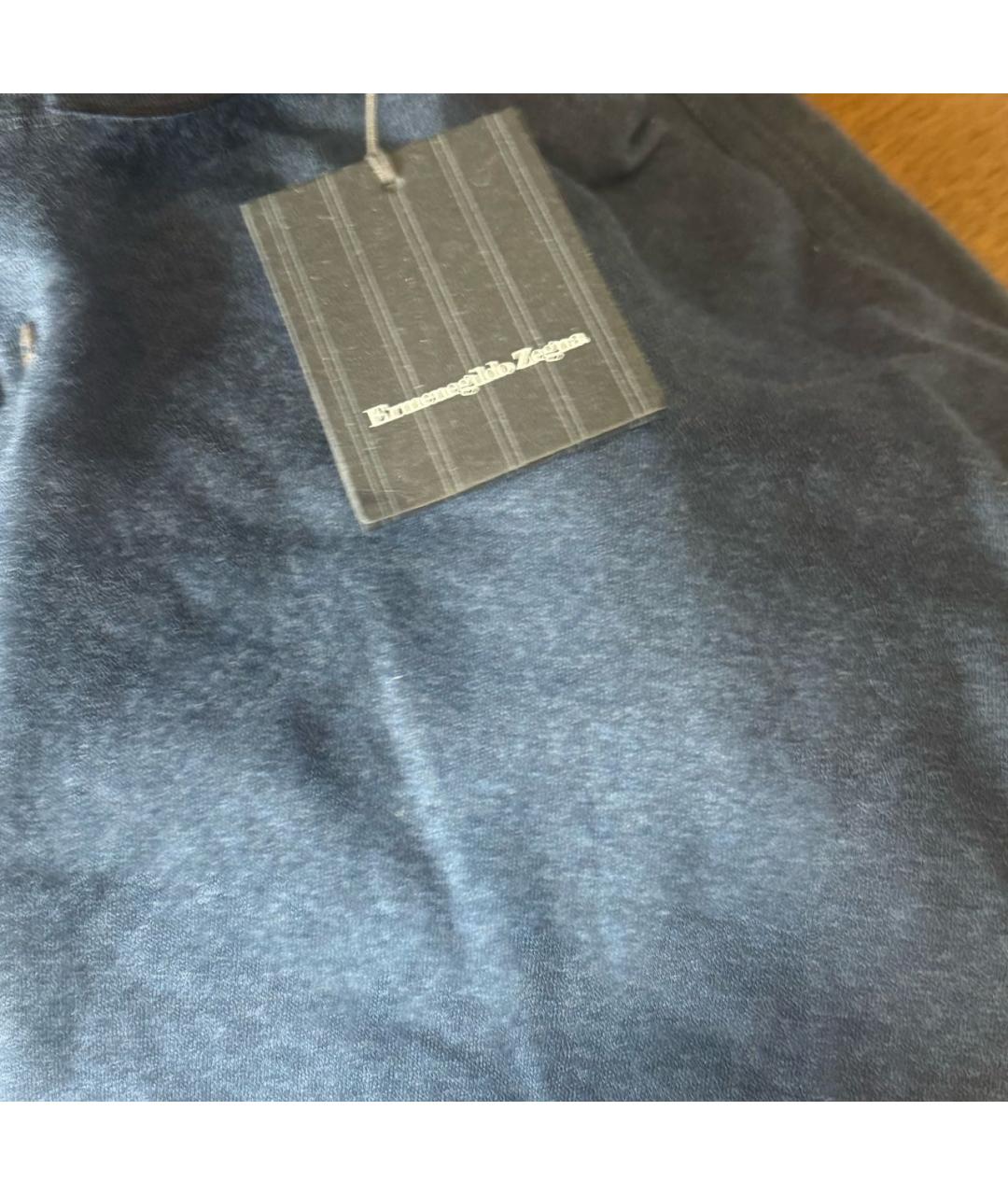 ERMENEGILDO ZEGNA XXX Темно-синий хлопковый джемпер / свитер, фото 4