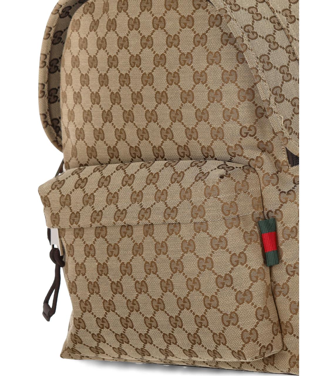 GUCCI Бежевый тканевый рюкзак, фото 4