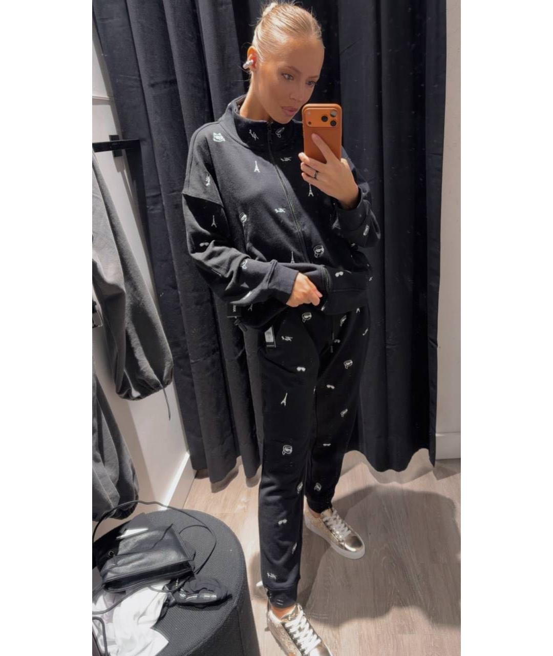 KARL LAGERFELD Черный хлопко-эластановый костюм с брюками, фото 4